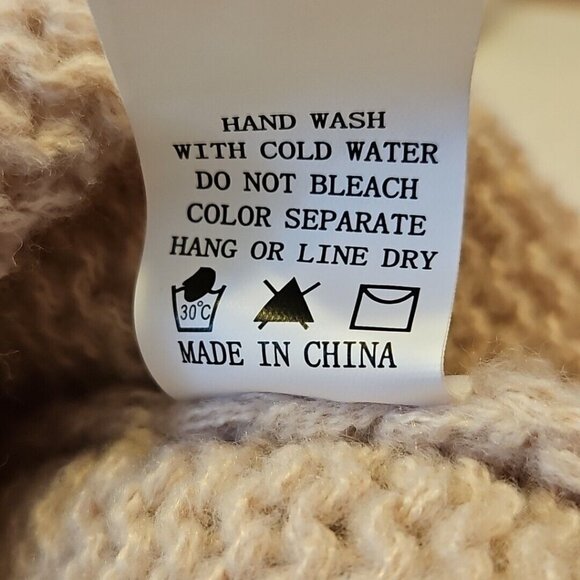 Chunky Teddy Bear Sweater Womens S Crochet Beige Cropped Cardigan Debut Animal - Picture 10 of 10